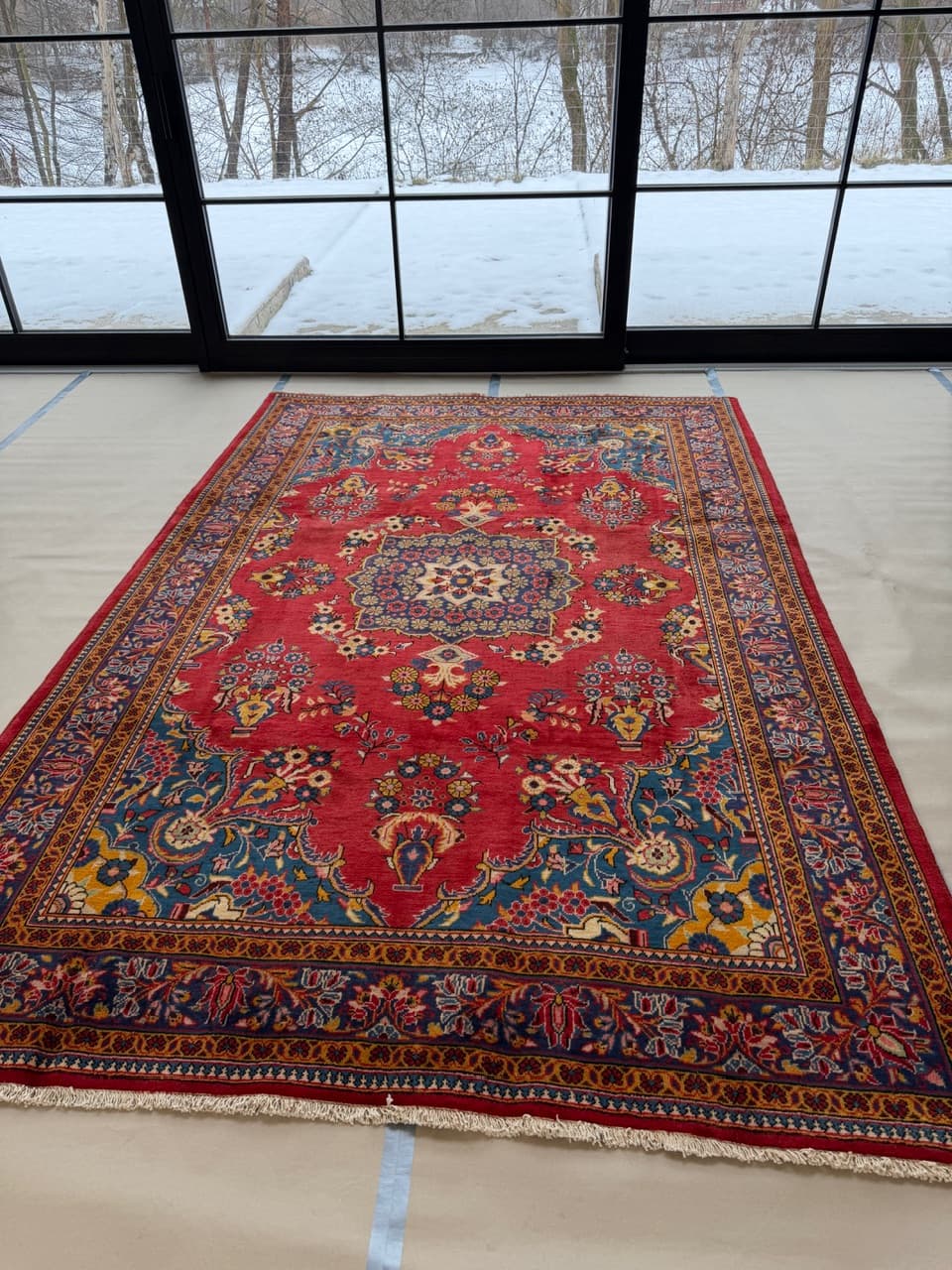 Dywan Keshan 320x210 cm, czerwony, wełna, Iran - 194355