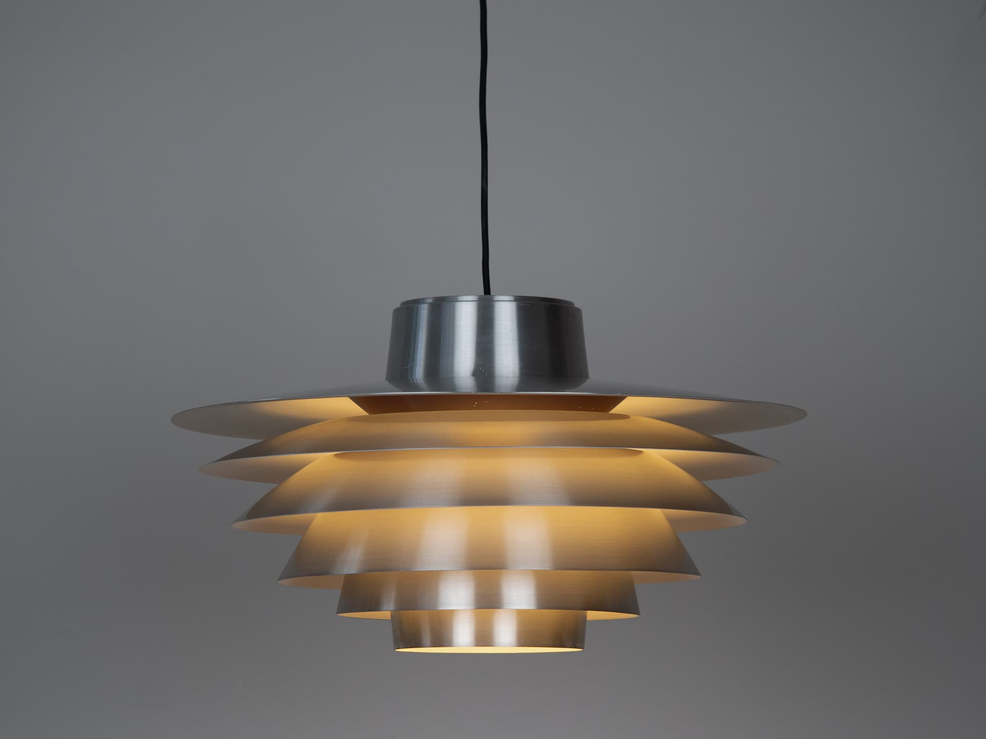 Pendant Lamp Verona, silver aluminum, by S. Middelboe, Lyfa, Denmark, 1960s. - 194430