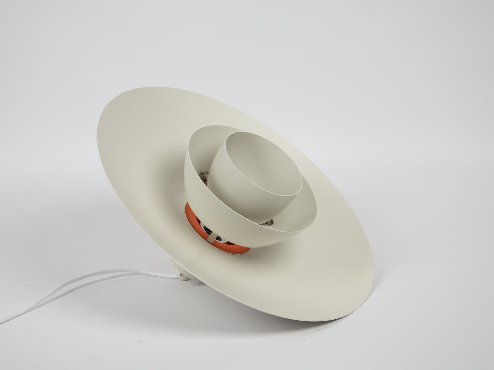 Lampa wisząca PH 4/3, biały, aluminium, proj. P. Henningsen, Louis Poulsen, Dania, lata 90. - 194479