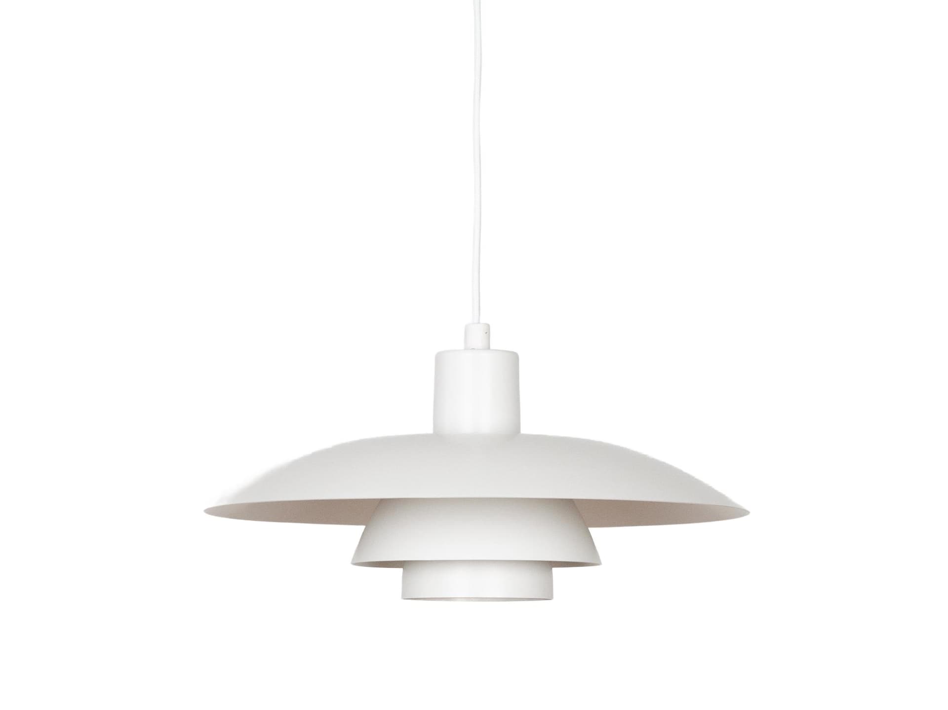 Lampa wisząca PH 4/3, biały, aluminium, proj. P. Henningsen, Louis Poulsen, Dania, lata 90.