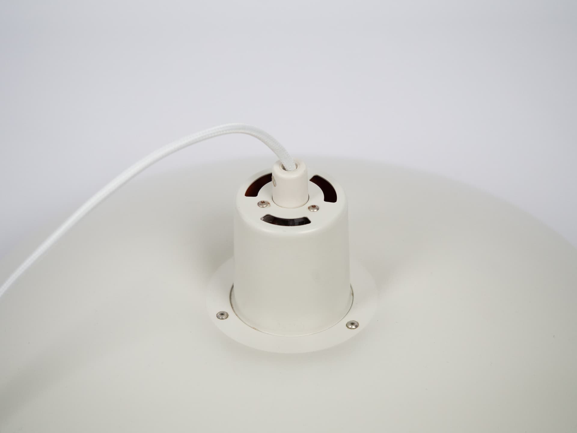 Lampa wisząca PH 4/3, biały, aluminium, proj. P. Henningsen, Louis Poulsen, Dania, lata 90. - 194481