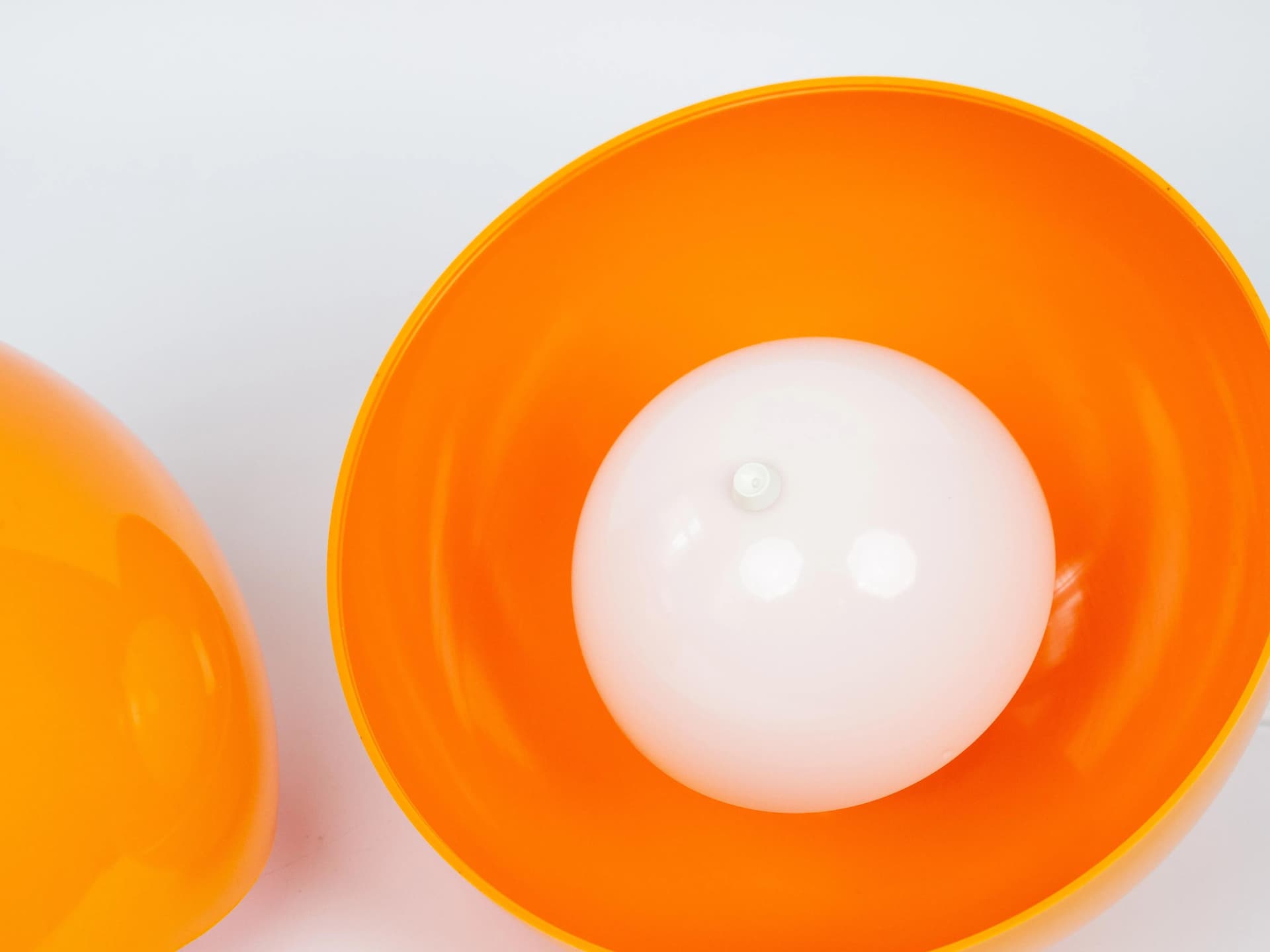 Pomarańczowe aluminiowe lampy wiszące space-age, Dania, lata 70. - 13586