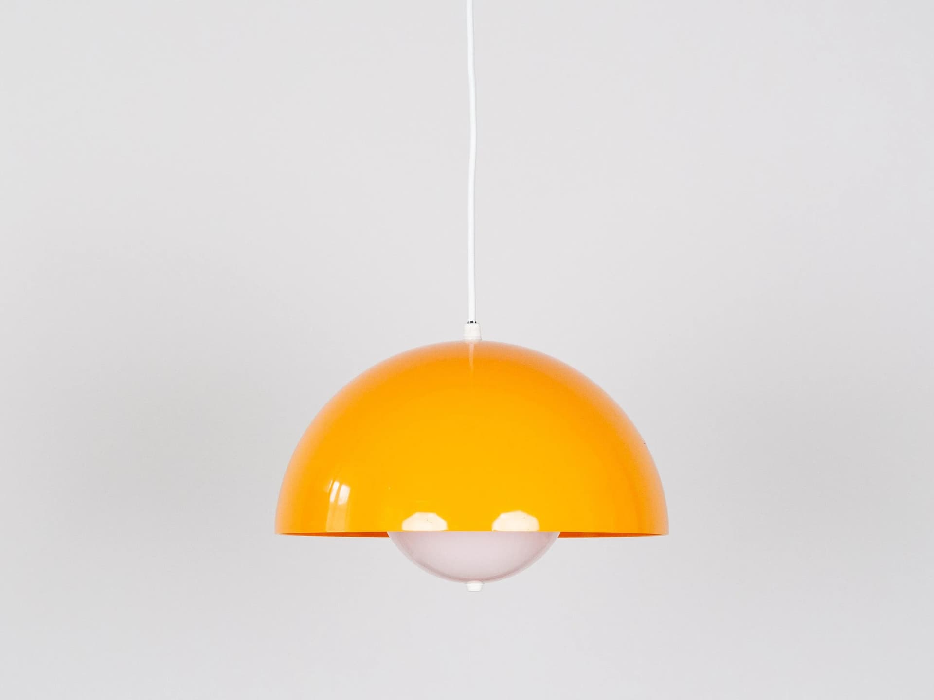 Pomarańczowe aluminiowe lampy wiszące space-age, Dania, lata 70. - 13580