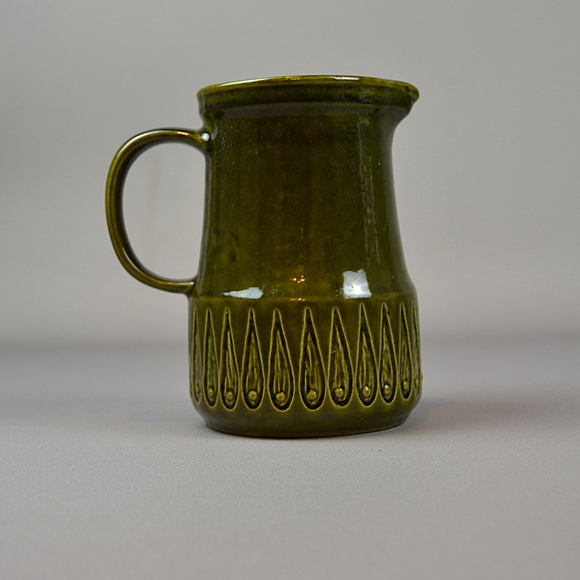Jug, olive green, ceramic, Germany, 1970s - 194578