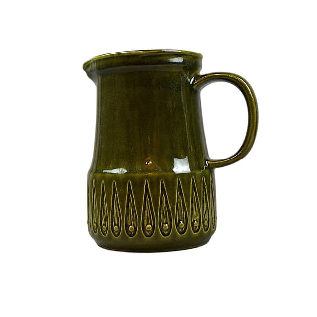 Jug, olive green, ceramic, Germany, 1970s - DIMENSION