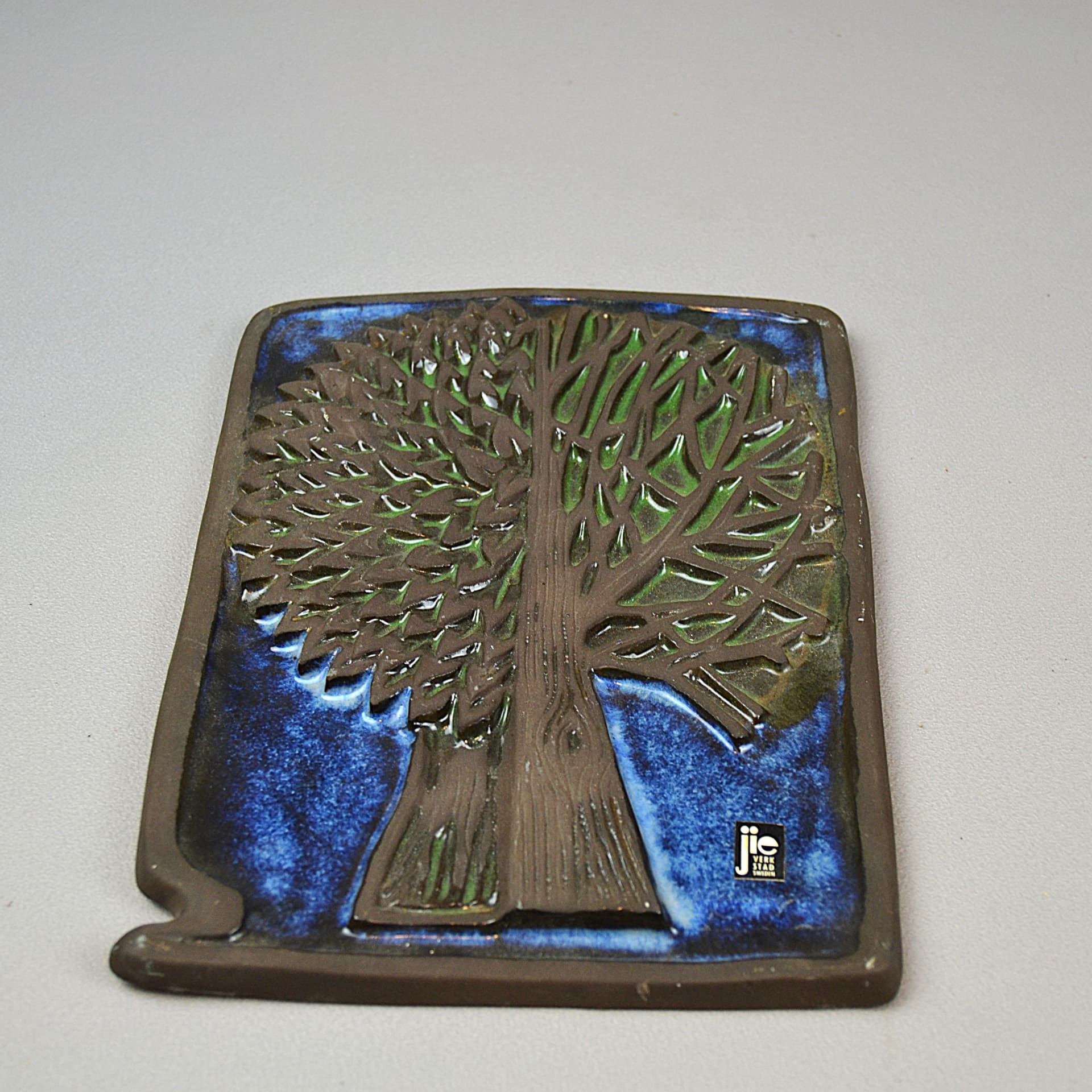 Wall Plaque, brown ceramic, Sweden, 1960s - 194590