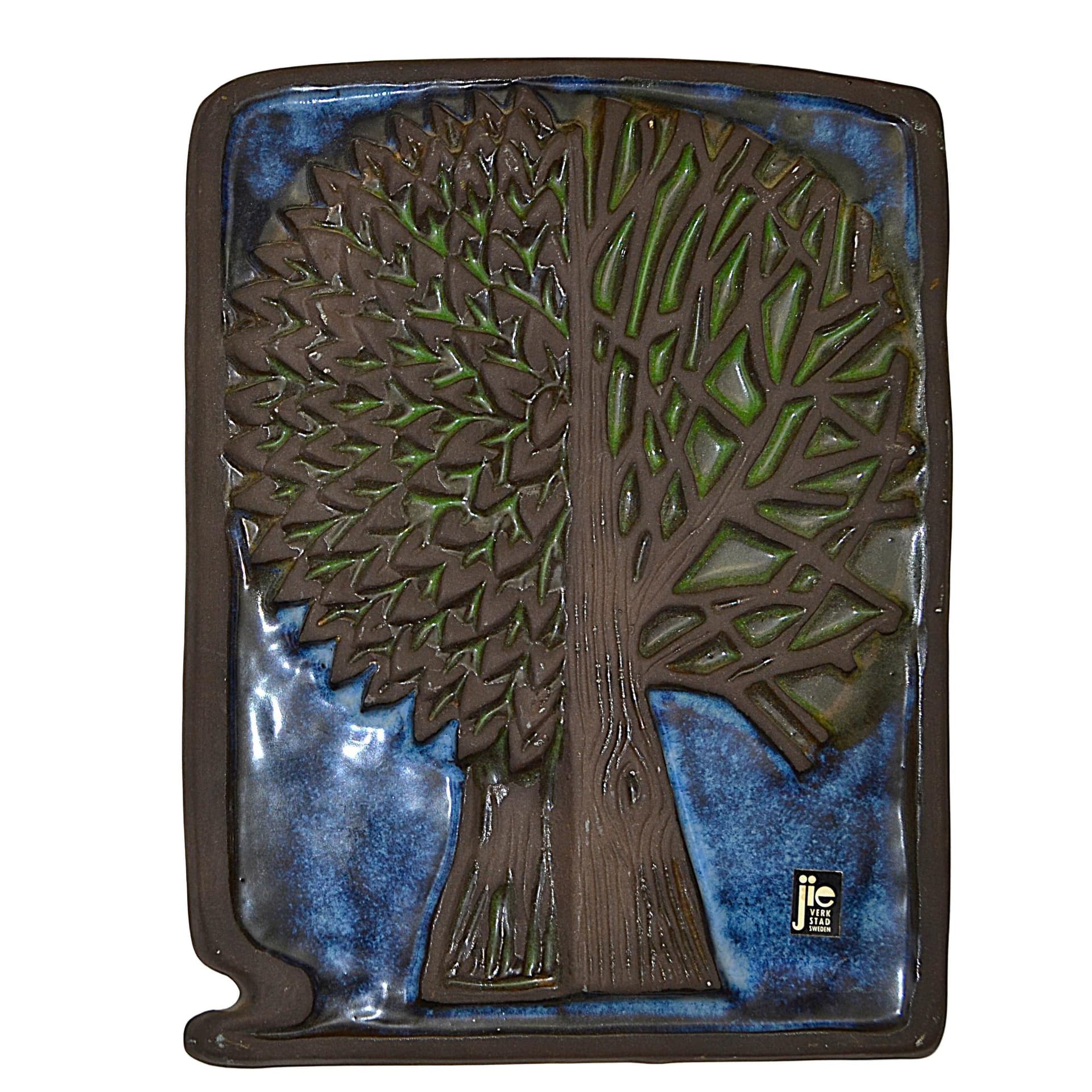 Wall Plaque, brown ceramic, Sweden, 1960s