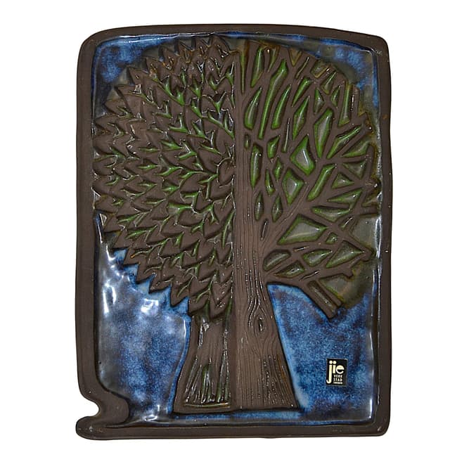 Wall Plaque, brown ceramic, Sweden, 1960s - DIMENSION