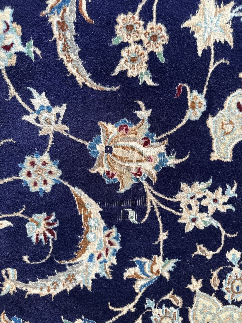 Dywan perski Nain 360x250 cm, granatowy, wełna, Iran, lata 90. - 194604