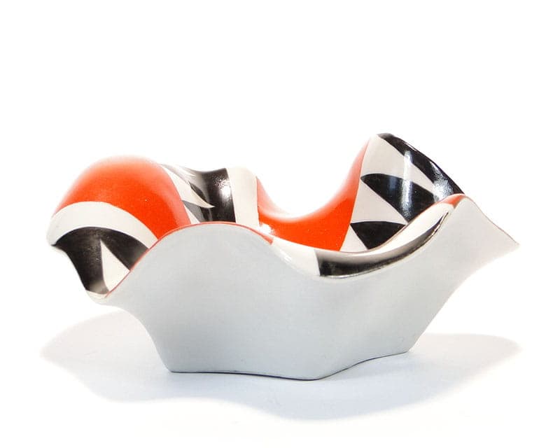 Bowl, red ceramics, by A. Chmiel, Poland, 1960s. - 194689