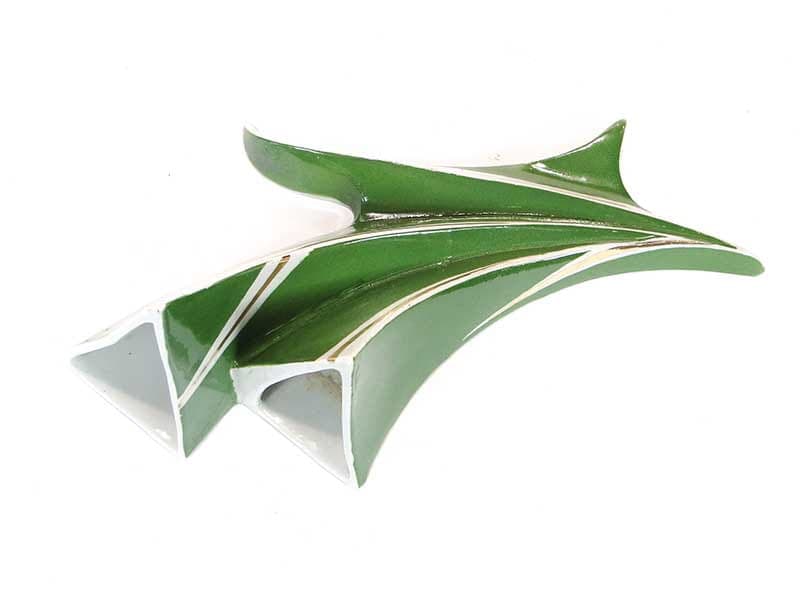 Wazon ścienny, zielony, porcelana, Polska, lata 60. - 194706