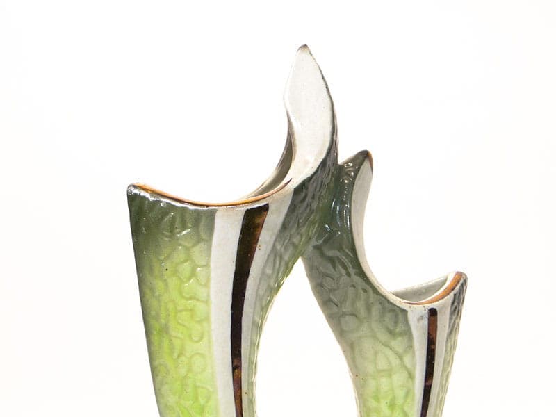 Wazon, oliwkowy, porcelana, Steatyt, Polska, lata 60. - 194800