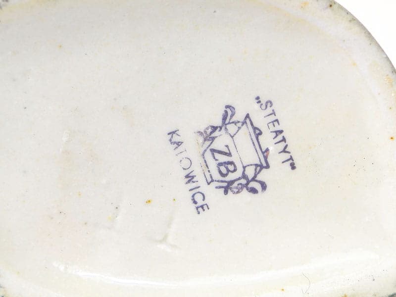 Wazon, oliwkowy, porcelana, Steatyt, Polska, lata 60. - 194795