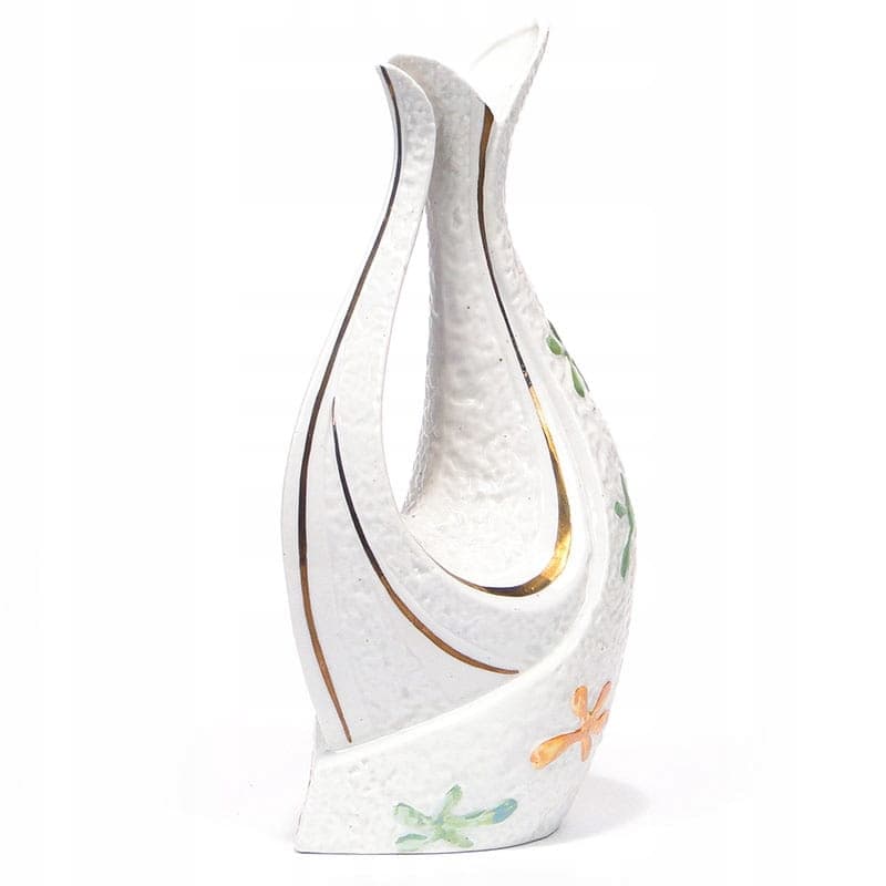 Wazon Pop Art Kogucik, porcelana biała, Steatyt, Polska, lata 60. - 194835