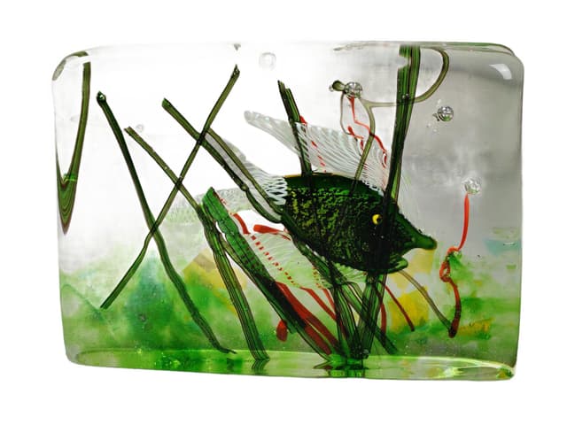 Rzeźba akwarium Murano, szkło transparent, Włochy, lata 60. - WYMIARY