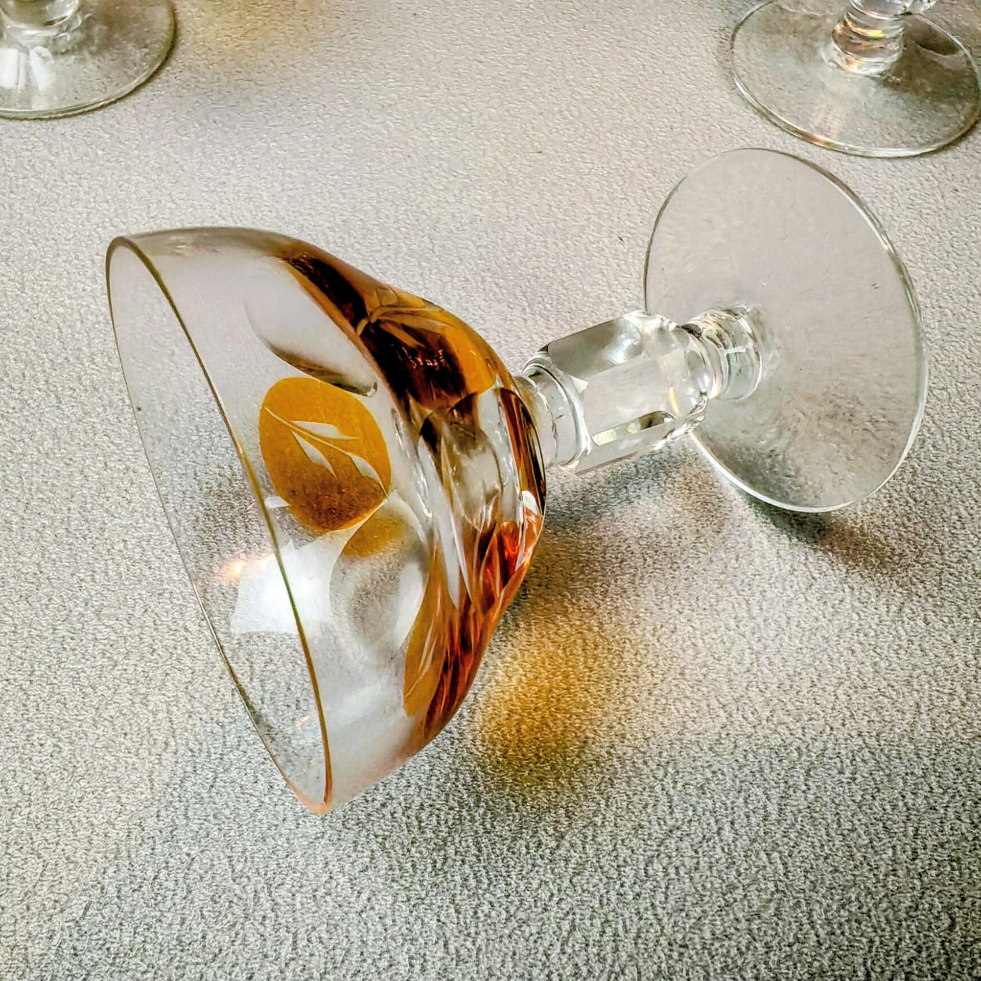 Komplet kieliszków do nalewek Golden Honey, transparentny, kryształ, Europa, początek XX w. - 194918