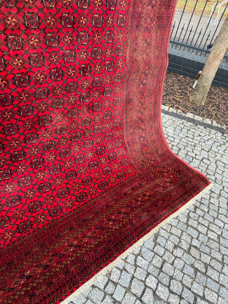 Dywan Bokhara 270x200 cm, czerwony, wełna, Afganistan, lata 70. - 194949