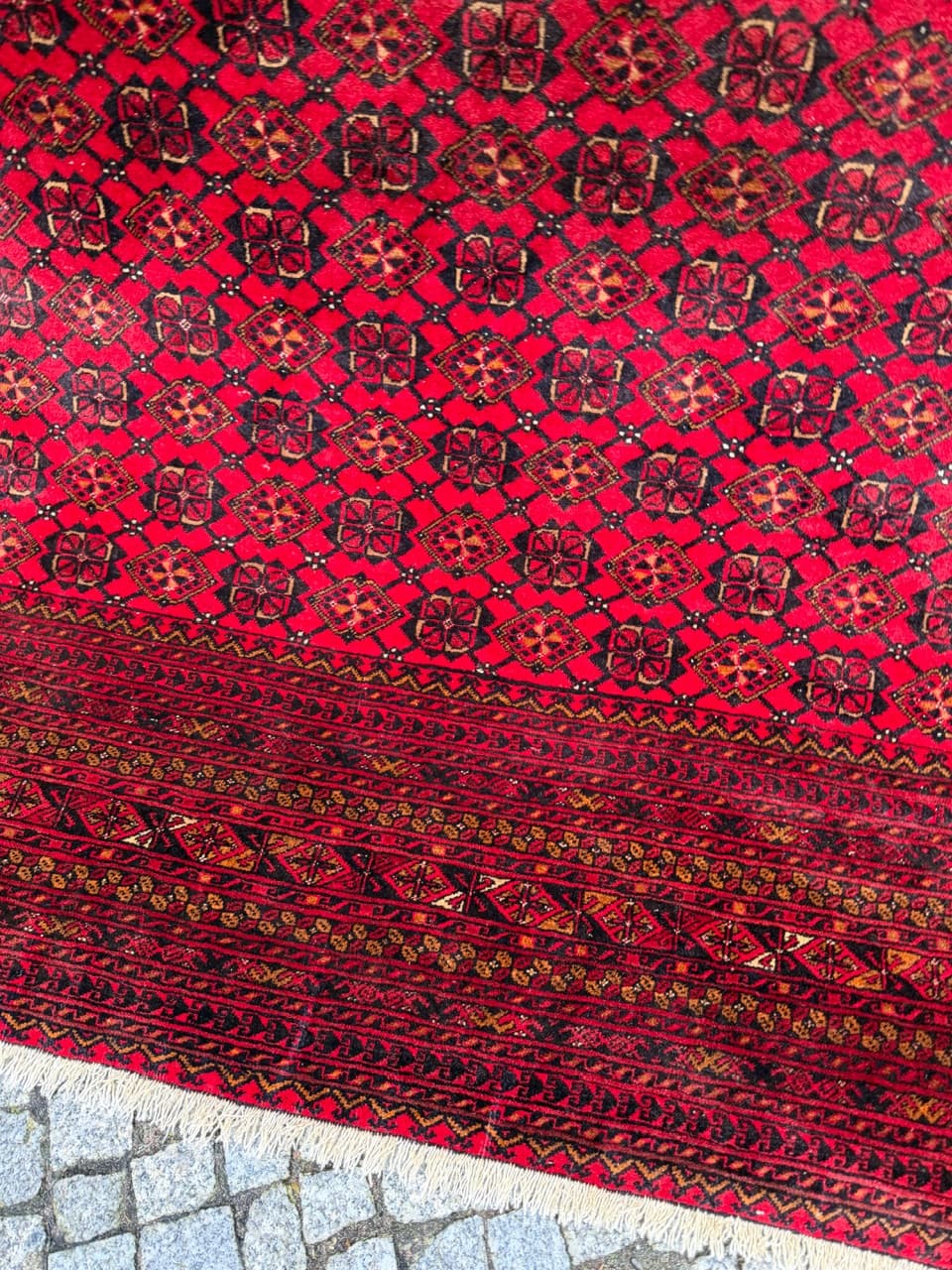 Dywan Bokhara 270x200 cm, czerwony, wełna, Afganistan, lata 70. - 194954