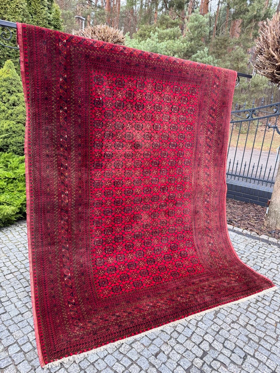 Dywan Bokhara 270x200 cm, czerwony, wełna, Afganistan, lata 70. - 194948