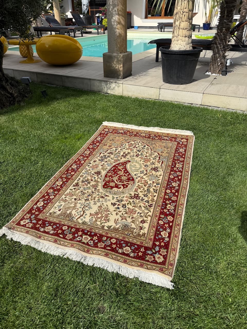 Dywan Tabriz Figural 170x104 cm, multikolor, wełna kaszmir, jedwab, Iran - 194963