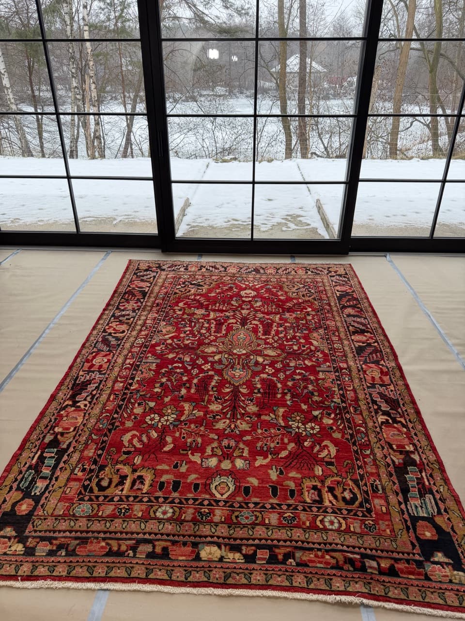 Dywan Lilian 335x225 cm, czerwony, wełna, Iran - 195007