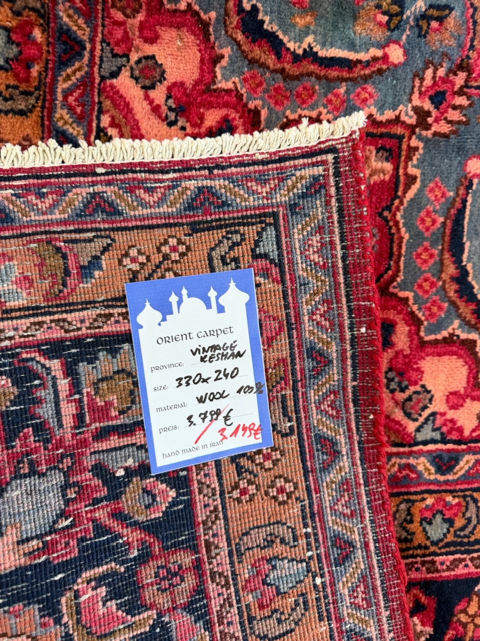 Dywan Keshan 330x240 cm, czerwony, wełna, Iran - 195076