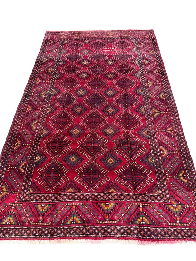 Dywan Beludż, czerwony, wełna, Iran, 290x170 cm - WYMIARY