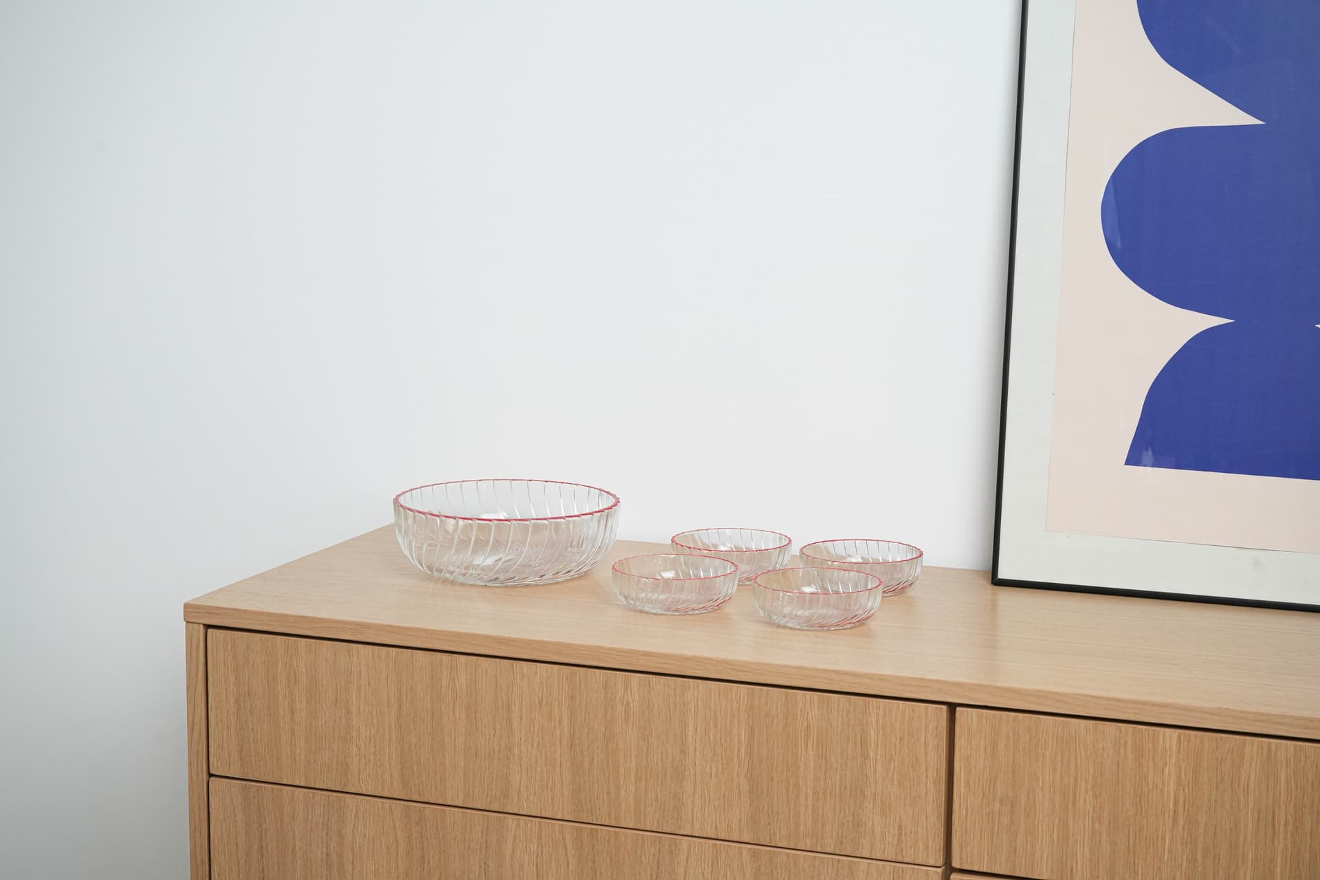 Komplet salaterek, transparent, szkło, Włochy, lata 70. - 195175