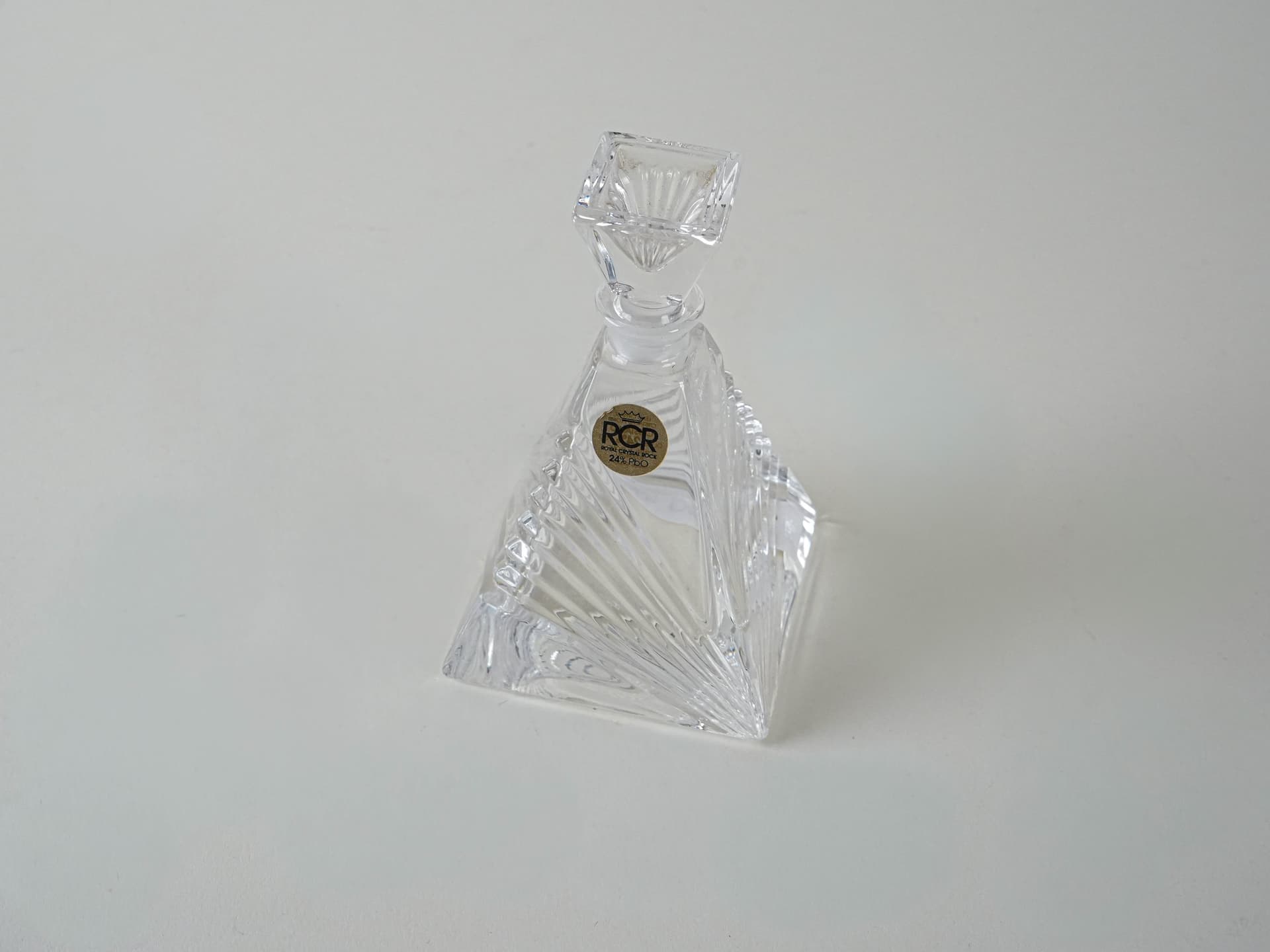 Karafka, art déco, kryształ transparentny, RCR Cristalleria Italiana, Włochy, lata 70. - 195242