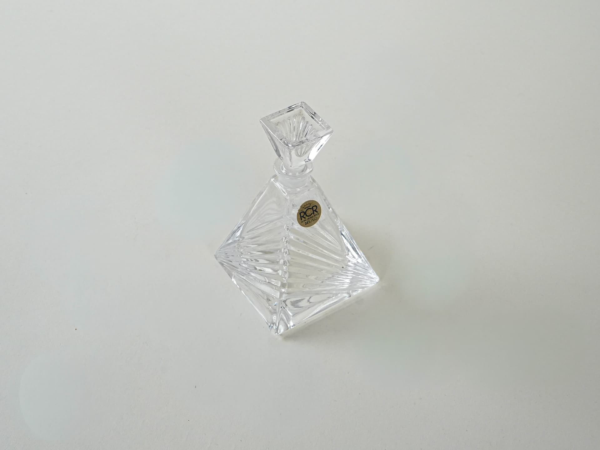 Karafka, art déco, kryształ transparentny, RCR Cristalleria Italiana, Włochy, lata 70. - 195241