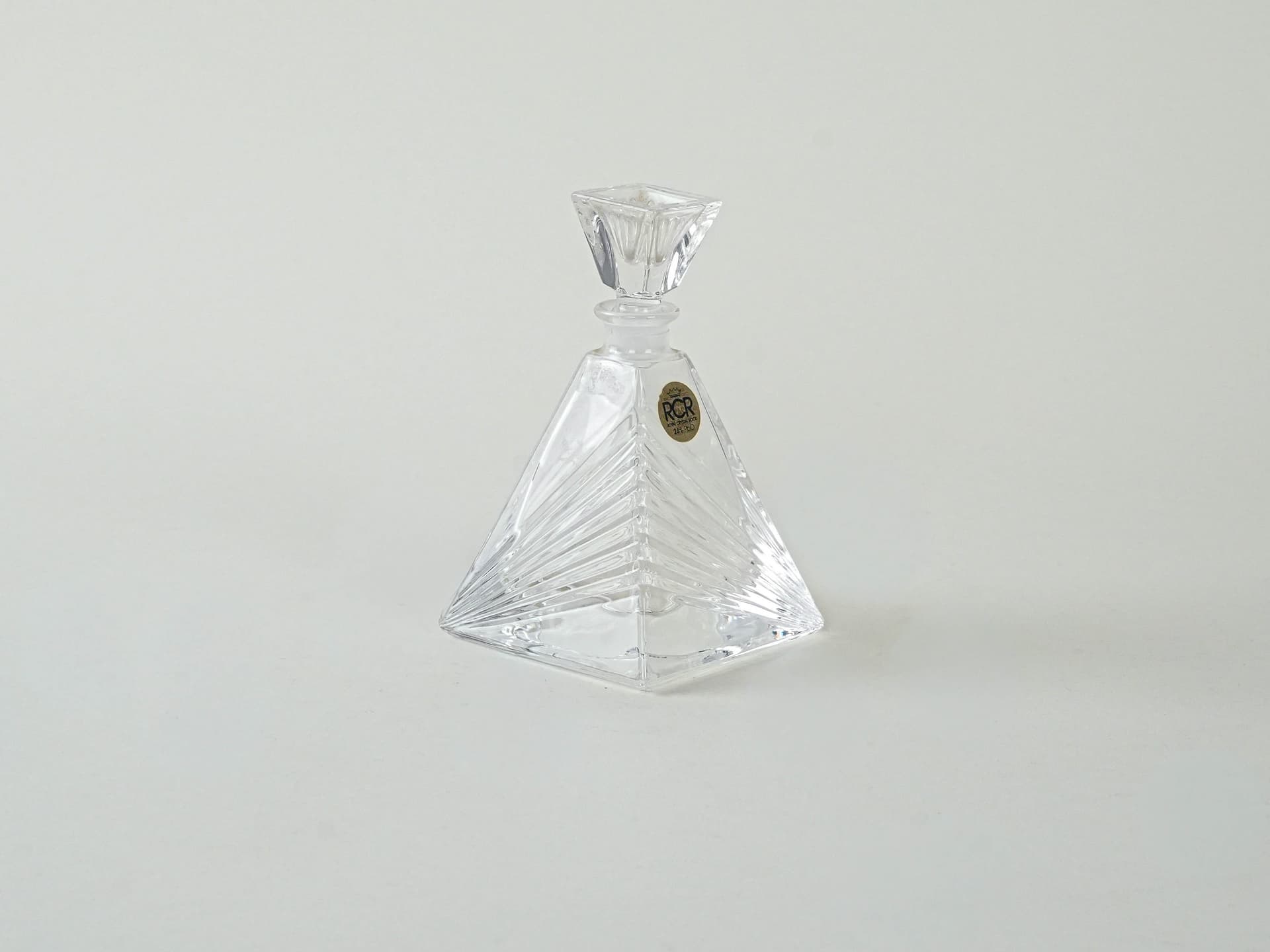 Karafka, art déco, kryształ transparentny, RCR Cristalleria Italiana, Włochy, lata 70. - 195238