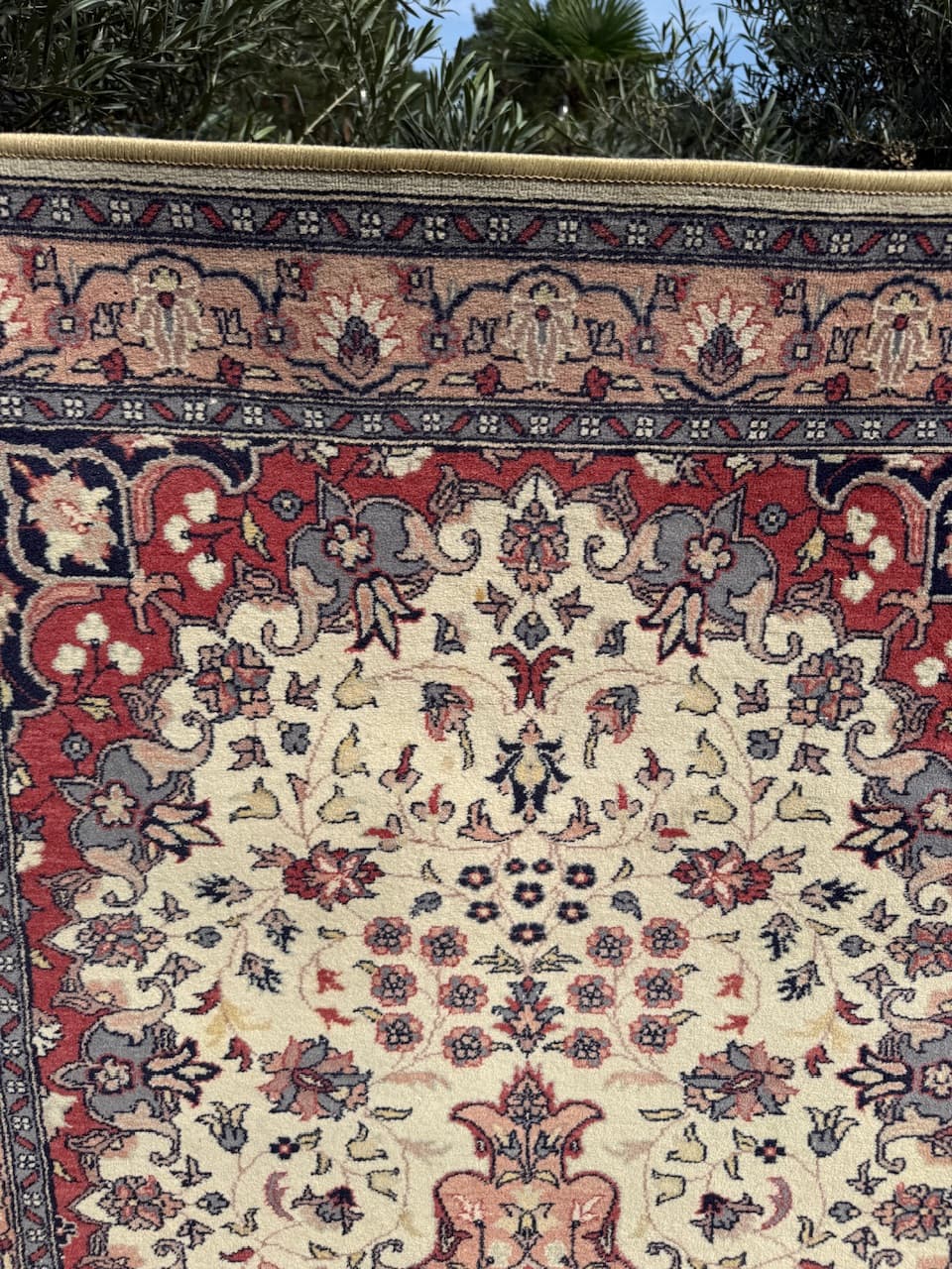 Dywan Teheran 155x94 cm, kość słoniowa, wełna kaszmirowa, Iran, lata 80. - 195315