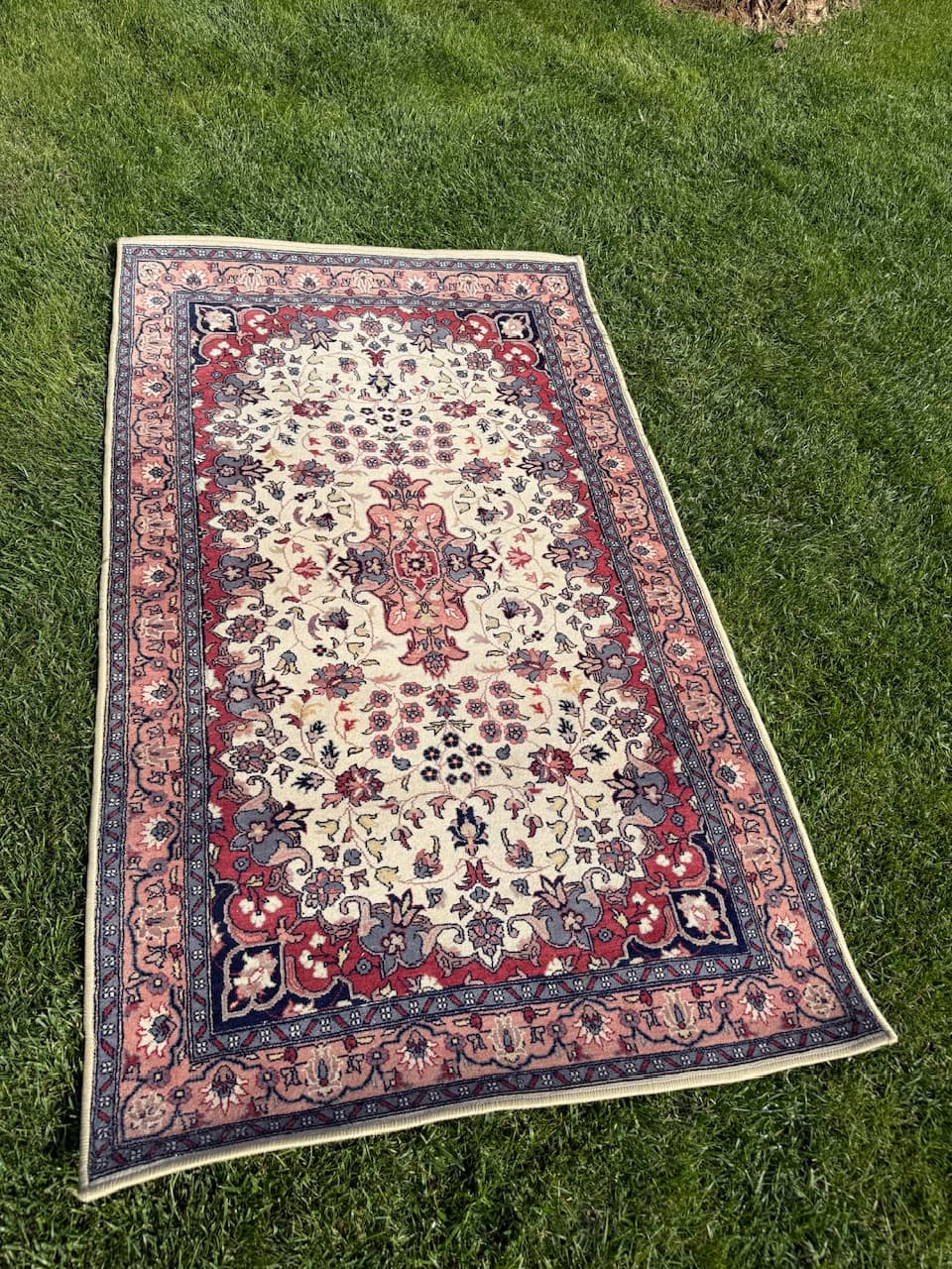 Dywan Teheran 155x94 cm, kość słoniowa, wełna kaszmirowa, Iran, lata 80. - 195323