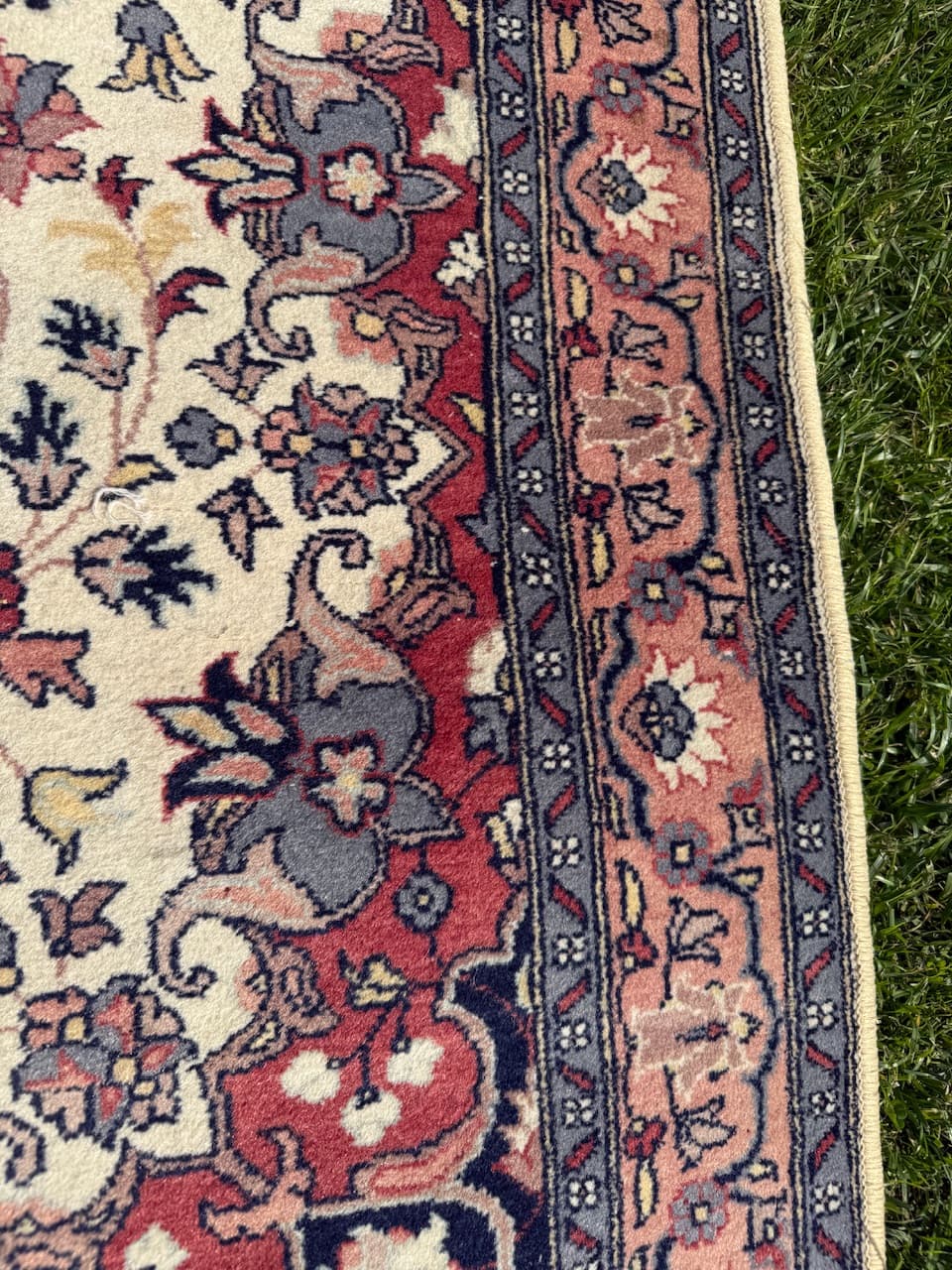 Dywan Teheran 155x94 cm, kość słoniowa, wełna kaszmirowa, Iran, lata 80. - 195326