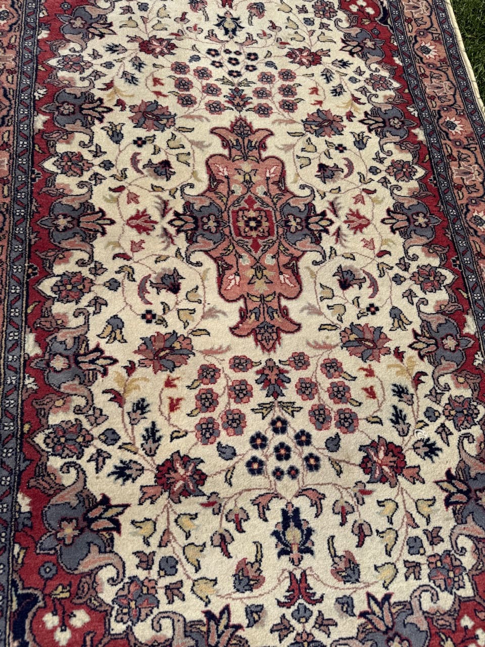 Dywan Teheran 155x94 cm, kość słoniowa, wełna kaszmirowa, Iran, lata 80. - 195324