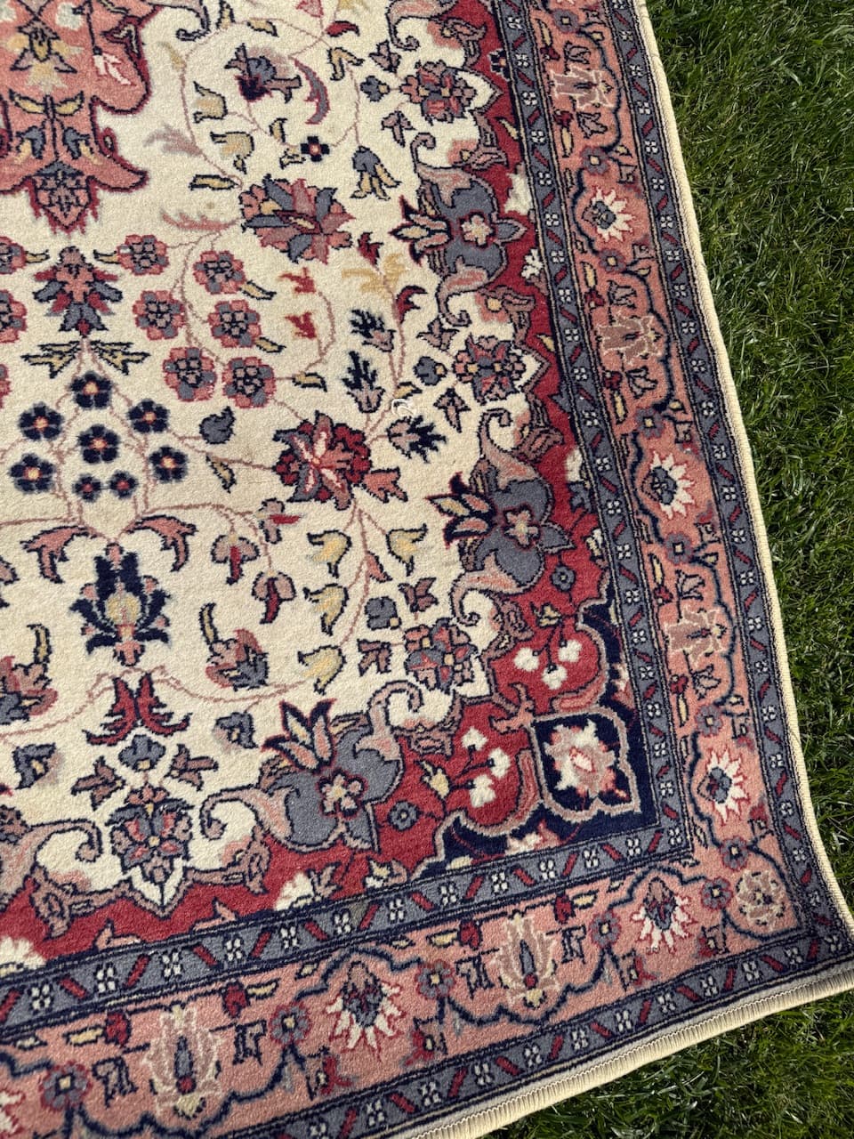 Dywan Teheran 155x94 cm, kość słoniowa, wełna kaszmirowa, Iran, lata 80. - 195325