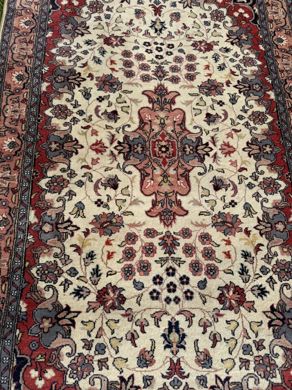 Dywan Teheran 155x94 cm, kość słoniowa, wełna kaszmirowa, Iran, lata 80. - 195322