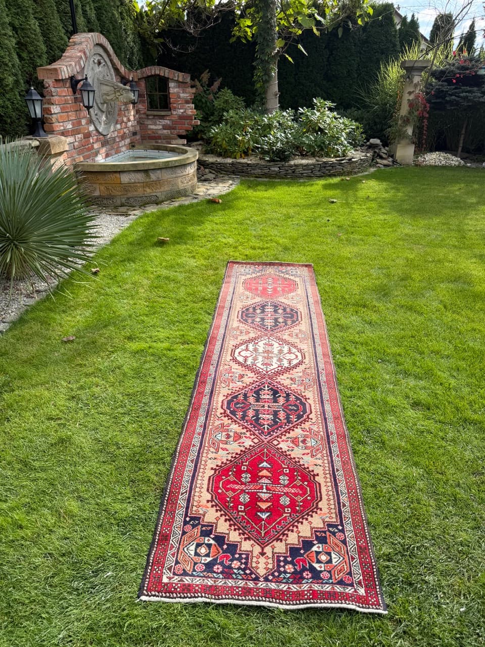 Runner Hamadan 315x80 cm, multicolor wool, Iran, 1990s. - 195364