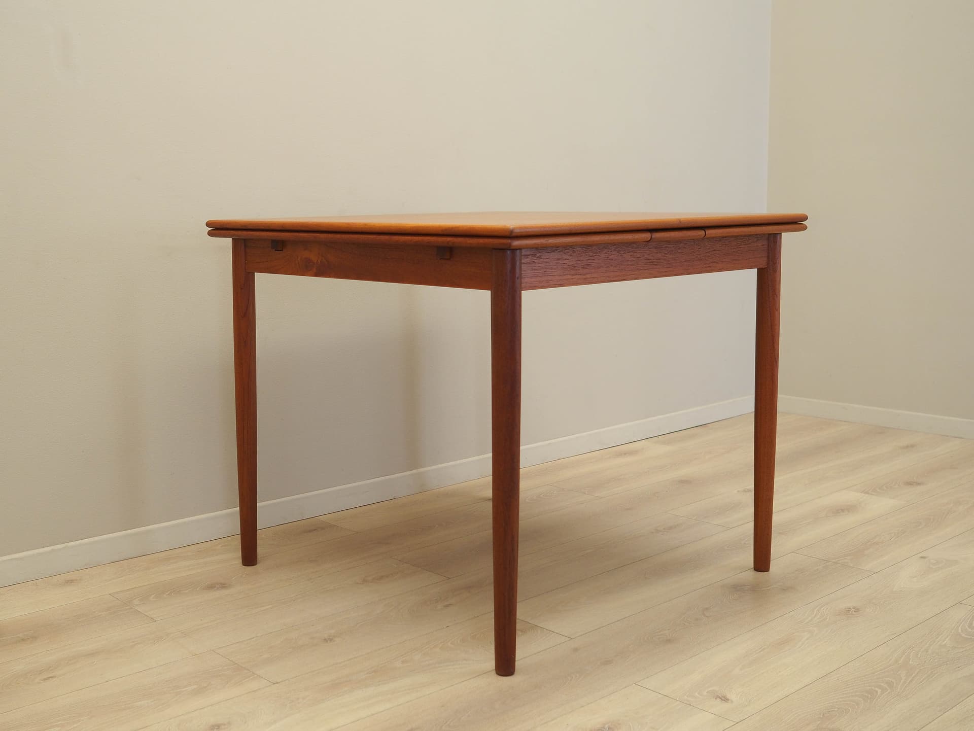 Dining Table, medium brown teak, Denmark, 1970s. - 195372