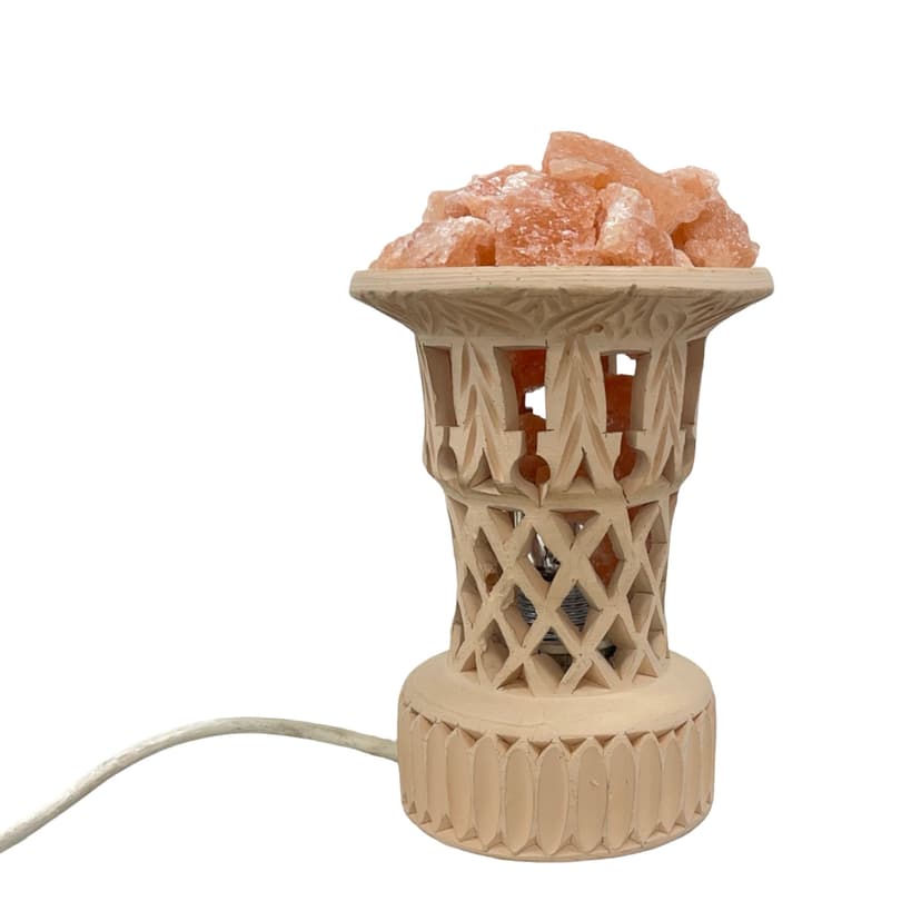 Lampa solna, beżowa, ceramika, Niemcy, lata 70.