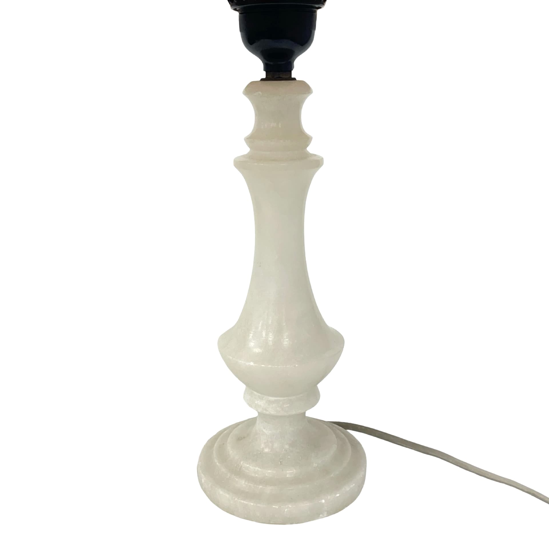 Lampa stołowa, alabaster beżowy, tkanina beżowa, Włochy, lata 60. - 195494