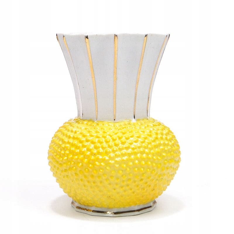 Vase Pop Art, yellow porcelain, Steatyt, Poland, 1960s.
