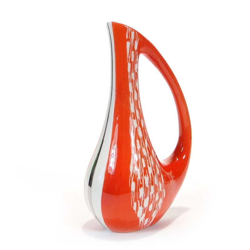 Pitcher Pop Art, orange porcelain, Steatyt, Poland, 1960s - 195559