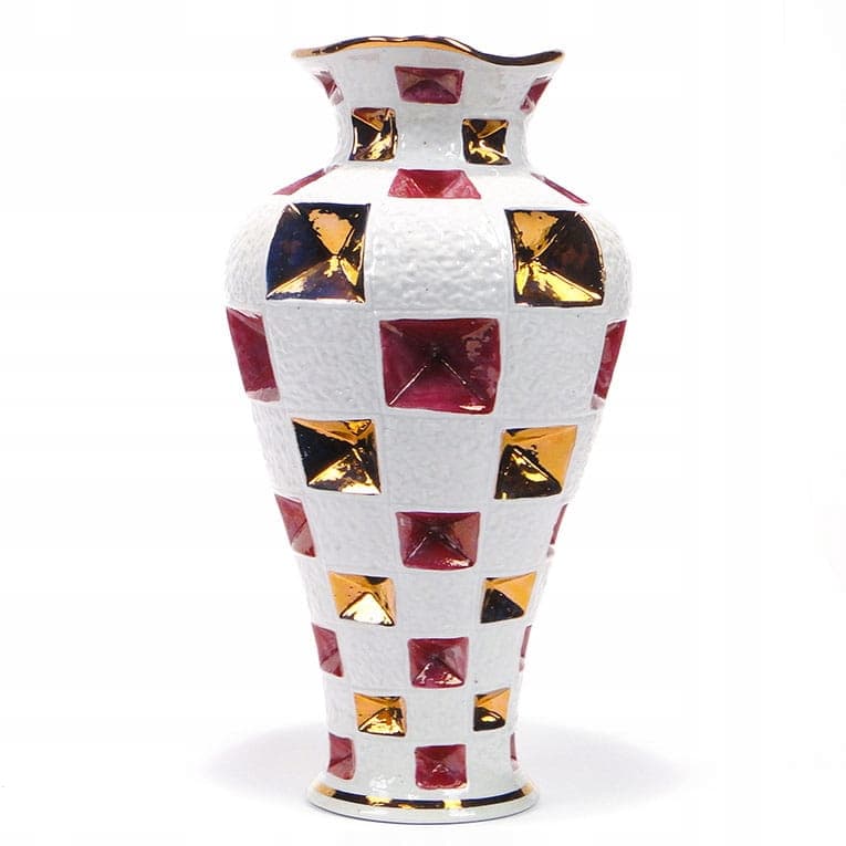 Wazon Pop Art, porcelana biała, Steatyt, Polska, lata 60. - 195632