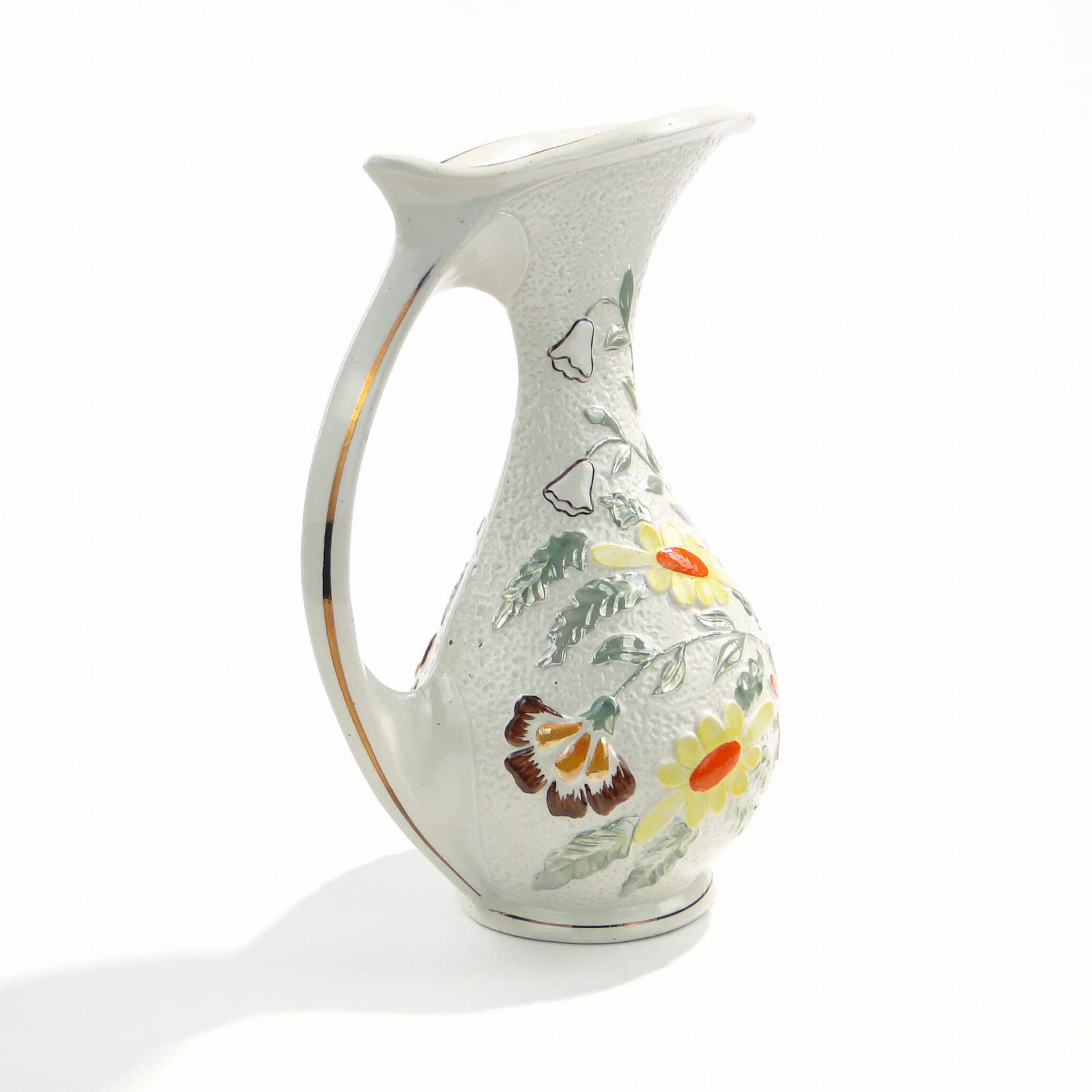 Pitcher Pop Art, ivory white porcelain, Poland, 1960s - 195637