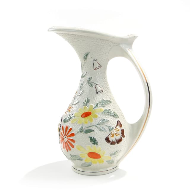 Pitcher Pop Art, ivory white porcelain, Poland, 1960s - DIMENSION