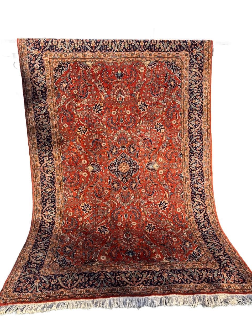 Dywan Indo Ispahan 315x200 cm, czerwony, wełna kaszmirowa, Indie