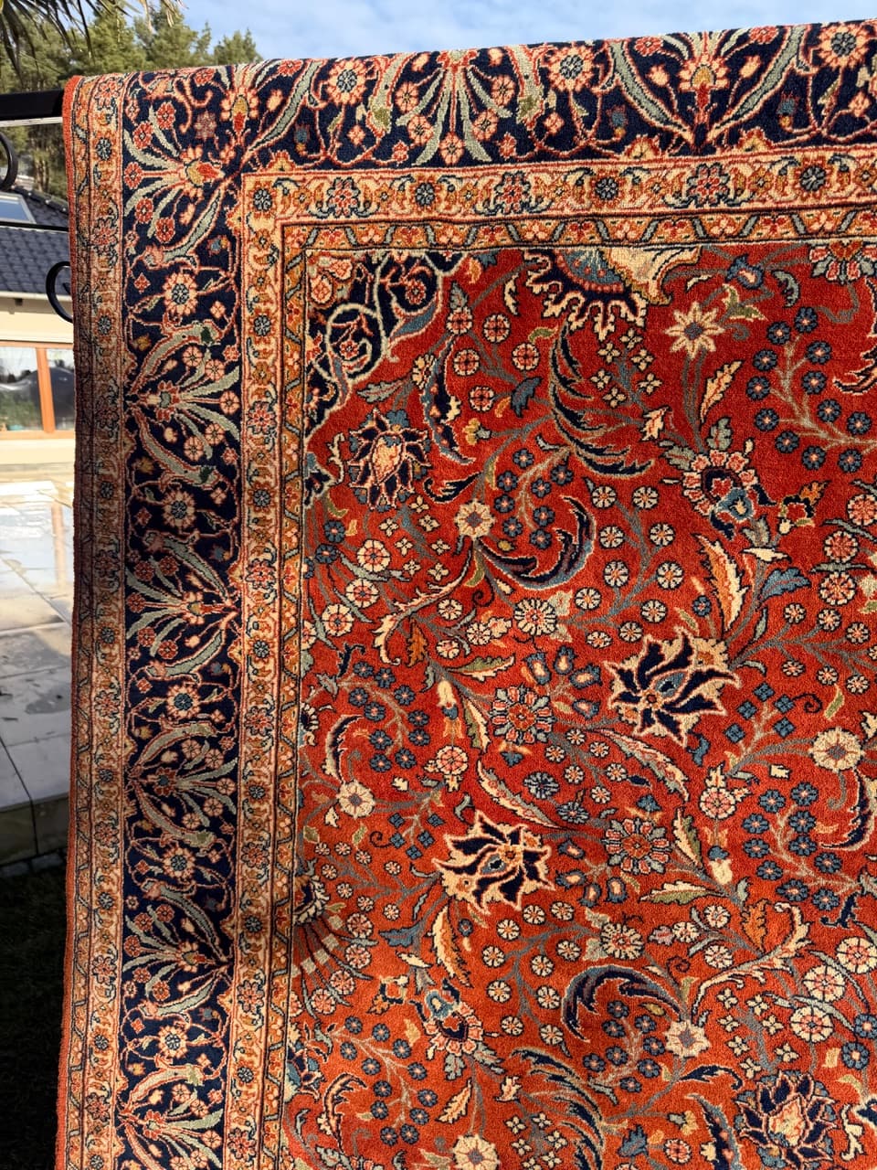 Dywan Indo Ispahan 315x200 cm, czerwony, wełna kaszmirowa, Indie - 195649