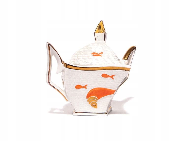 Sugar Bowl, Pop Art, ivory white porcelain, Steatyt, Poland, 1960s. - 195660