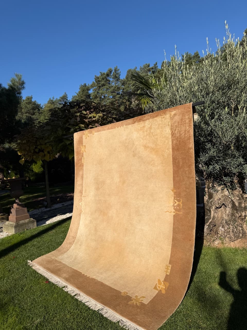 Dywan Art Deco 300x250 cm, beżowy, wełna, Nepal - 195667